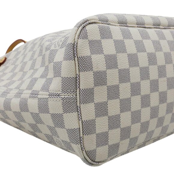 LOUIS VUITTON  Neverfull MM Damier Azur Tote Shoulder Bag Rose Ballerine - Picture 7 of 14